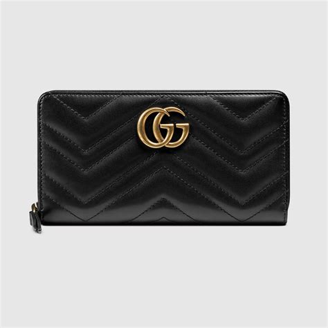 gucci marmont denim wallet|Gucci Marmont zip around wallet.